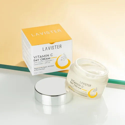 Revitalize your dull skin and achieve a radiant glow with Lavister's Vitamin C Day Cream. Order now!