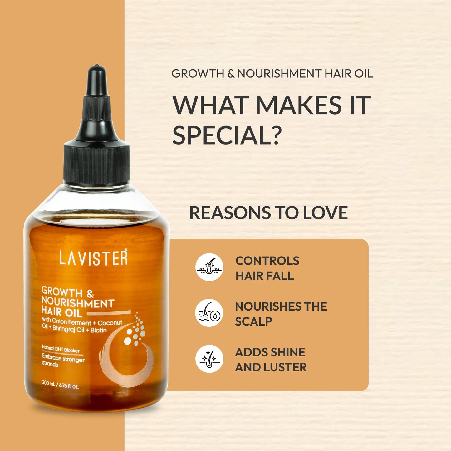 Growth & Nourishment Hair Oil by Lavister for Fuller Hair - Get Yours Now for Visible Results