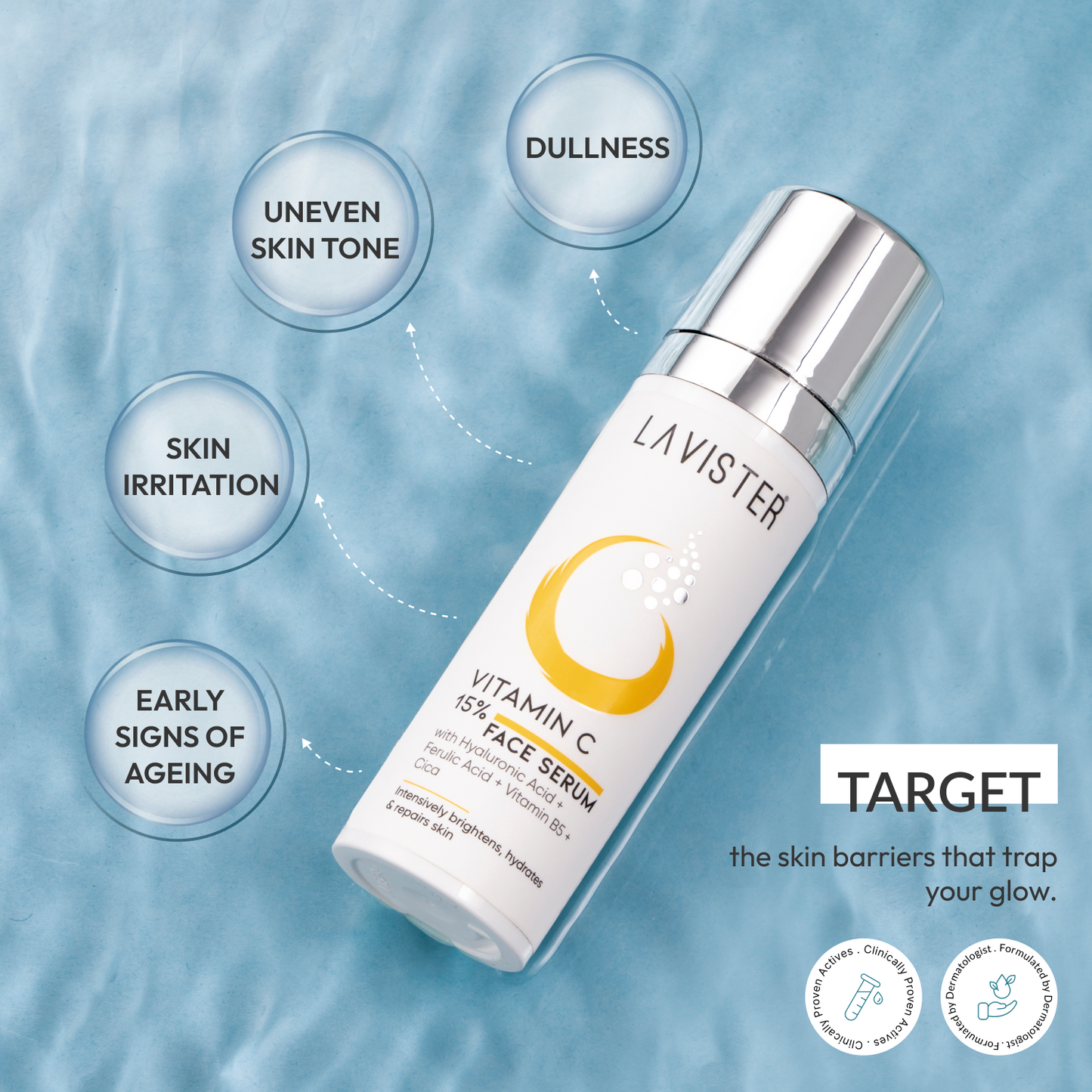 Enhance your skin’s glow and youthful appearance with Lavister's Vitamin C Face Serum. Buy now!